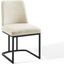 Amplify Sled Base Upholstered Fabric Dining Side Chair EEI-3811-BLK-BEI