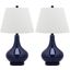 Amy Navy and Off-White 24 Inch Gourd Glass Lamp Set of 2