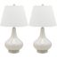 Amy Pearl and Off-White 24 Inch Gourd Glass Lamp Set of 2