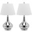 Amy Silver and Off-White 24 Inch Gourd Glass Lamp Set of 2