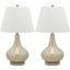 Amy Taupe and Off-White 24 Inch Gourd Glass Lamp Set of 2