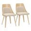 Anabelle Bent Wood Chair Set of 2 In Natural and Cream