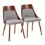 Anabelle Chair Set of 2 In Gray Walnut