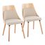 Anabelle Chair Set of 2 In Natural and Cream