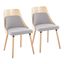 Anabelle Chair Set of 2 In Natural Gray