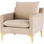 Anders Nude And Gold Accent Chair