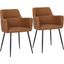 Andrew Dining/accent Chair Set of 2 in Black Steel and Camel Faux Leather