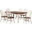 Andrews 7 Piece 56-72 Inch Rectangular Extendable Dining Set In Antique White And Chestnut Brown