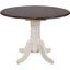 Andrews Antique White with Chestnut Brown Top 42 Inch Round Drop Leaf Dining Table
