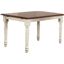 Andrews Antique White with Chestnut Brown Top 60 Inch Butterfly Dining Table