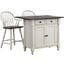 Andrews Drawers and Cabinet Drop Leaf Kitchen Island with Counter Height Stools with Arms