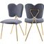 Angel Velvet Dining Chair Set of 2 In Grey