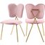 Angel Pink Velvet Dining Chair Set of 2