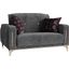 Angel Upholstered Convertible Loveseat with Storage In Gray
