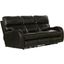 Angelo Italian Leather Match Power Reclining Sofa with Power Adjustable Headrest In Black