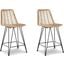 Angentree Natural And Black Upholstered Barstool Set Of 2