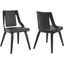 Aniston Gray Faux Leather And Black Wood Dining Chair