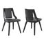 Aniston Gray Faux Leather and Black Wood Dining Chair Set of 2