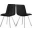 Annie Velvet Dining Chair Set of 2 In Black