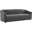 Announce Performance Velvet Channel Tufted Sofa In Charcoal