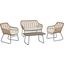 Antibes 2.0 Steel Rattan 4-Piece Patio Conversation Set With Cushions In Cream