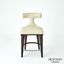 Anvil Back Counter Stool In Ivory Leather