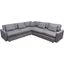 Arcadia 3Pc Corner Sectional With Feather Down Seating In Grey Fabric