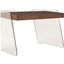 Archie Office Desk In Walnut Veneer With Clear Glass