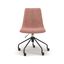 Arco Velvet Chair Rolling Swivel Task Chair In Blush Pink