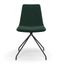 Arco Velvet Swivel Side Chair In Emerald Green