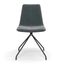 Arco Velvet Swivel Side Chair In Grey