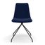 Arco Velvet Swivel Side Chair In Sapphire Blue