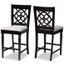 Arden Modern And Contemporary Grey Fabric Upholstered Espresso Brown Finished 2-Piece Wood Counter Stool Set Of 4