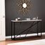 Arendal Faux Marble Skinny Console Table In Matte Black With White