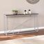 Arendal Faux Stone Skinny Console Table In Silver