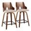 Ariana 24 Inch Fixed Height Counter Stool Set of 2 In Beige