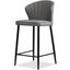 Ariel Smoke Leather And Black Legs Counter Stool