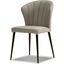 Ariel Pewter Leather Dining Chair Set of 2 With Black Legs