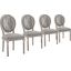 Arise Dining Side Chair Upholstered Fabric Set of 4 In Light Gray