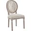 Arise Vintage French Upholstered Fabric Dining Side Chair In Beige