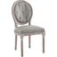 Arise Vintage French Upholstered Fabric Dining Side Chair In Light Gray