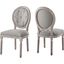 Arise Vintage French Upholstered Fabric Dining Side Chair Set of 2 In Light Gray
