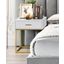 Arlo Single Drawer Night Stand In White and Gold