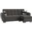 Armada Air Upholstered Convertible Chaise Lounge with Storage In Gray and Black