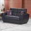 Armada Air Upholstered Convertible Loveseat with Storage In Black AIR-LS-115-PU