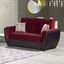 Armada Air Upholstered Convertible Loveseat with Storage In Burgundy