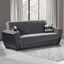 Armada Air Upholstered Convertible Sofabed with Storage In Black and Dark Gray