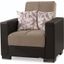 Armada Upholstered Convertible Armchair with Storage In Brown And Sand