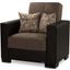Armada Upholstered Convertible Armchair with Storage In Brown ARM-AC-14