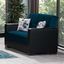 Armada X Upholstered Convertible Wood Trimmed Armchair with Storage In Blue ARM-W-AC-317